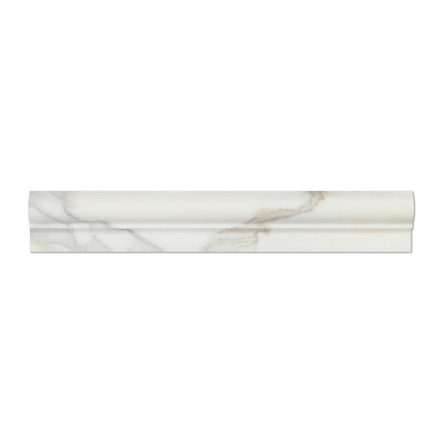 Calacatta Gold Single Step Chair Rail Trim Tile 2x12"